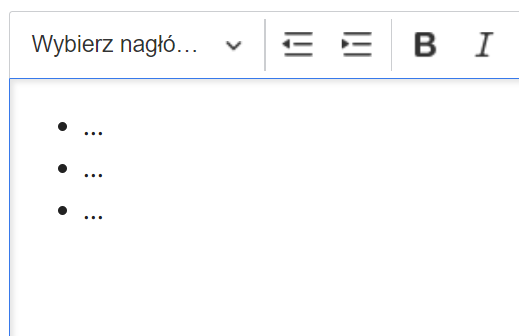 zrzut ekranu: edycja przepisu